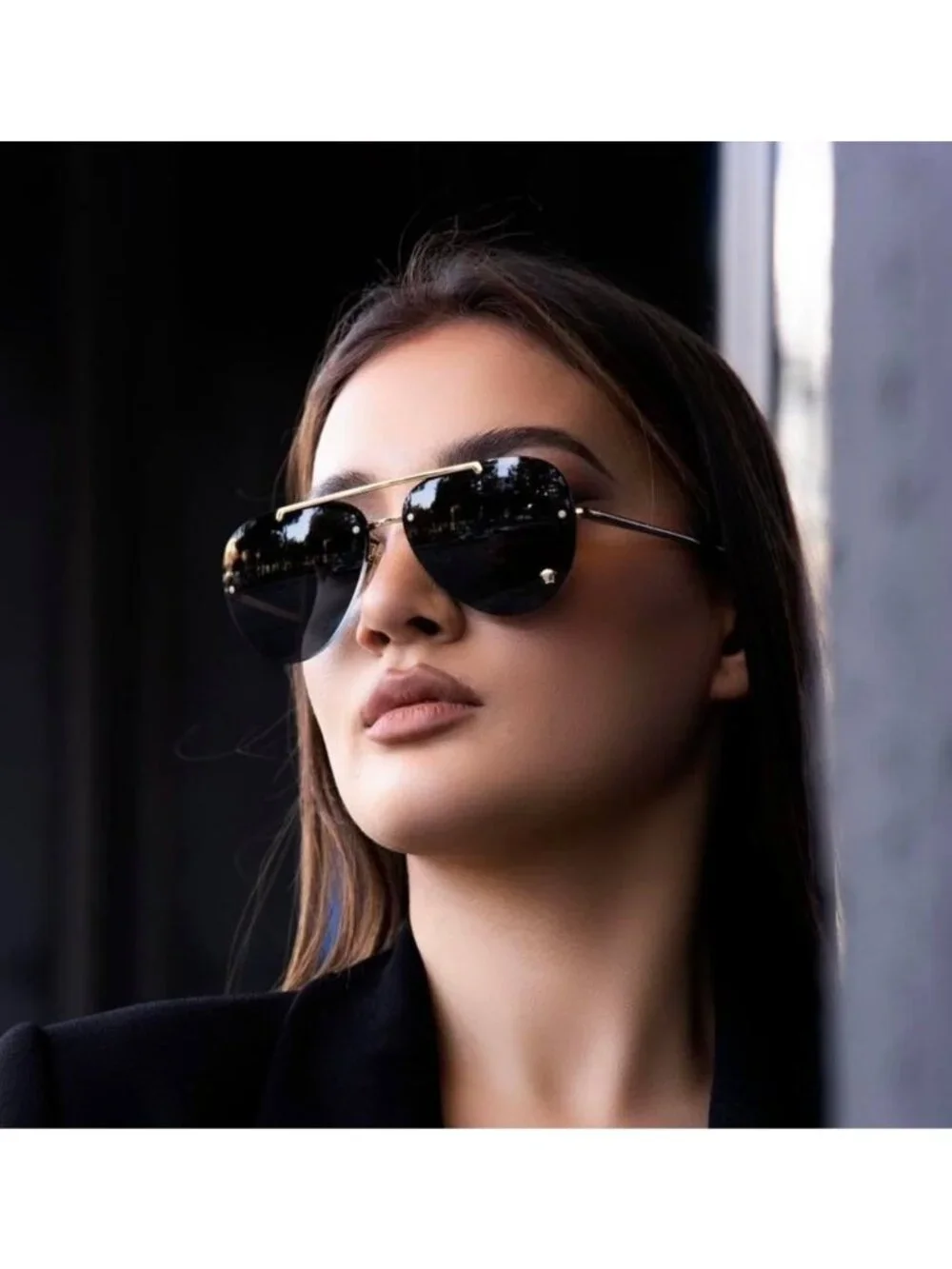 Versace VE2231 100287 Sunglasses Gold Aviator Frame, Grey Lenses
